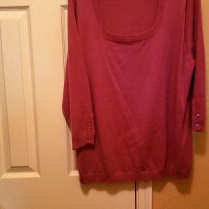 Berry colored sweater top by J.G Hook. Size 1x